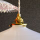 Set of 2 opaline suspensions delivered with new cable, socket and support in new brass