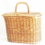 Old wicker fishing basket