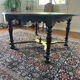 Solid oak dining table and 6 matching chairs.