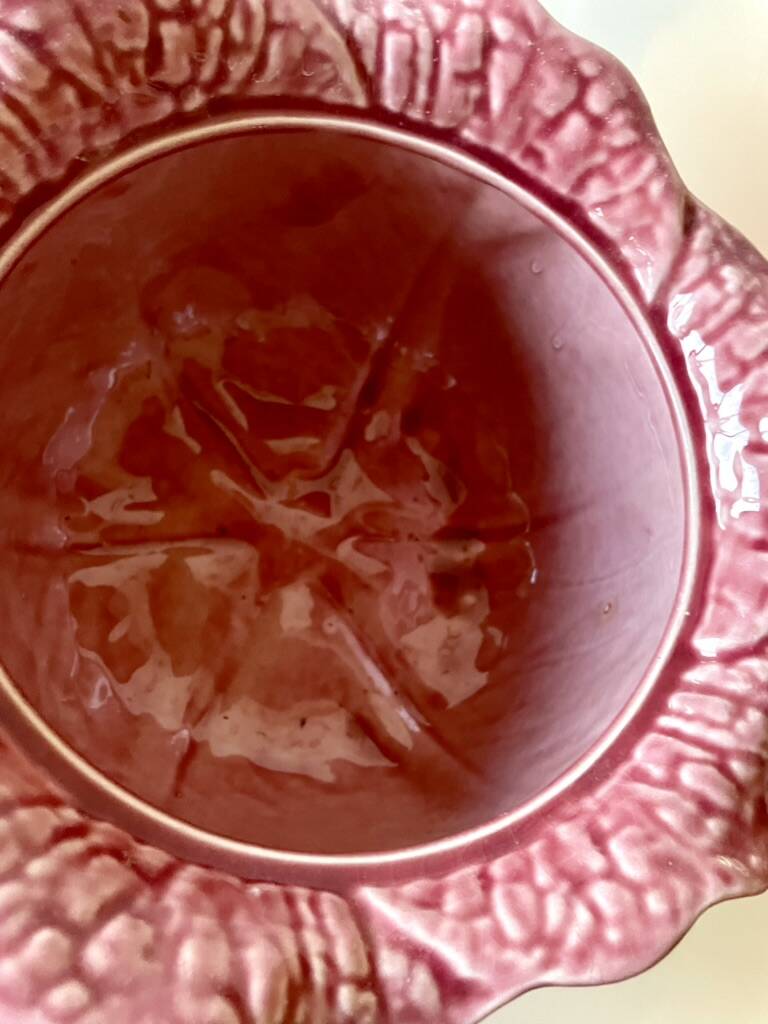 Secla soup tureen vintage pastel rose in Majolica – Cabbage model – 1970s