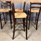 Tabouret de bar 4x vintage jonc brocante