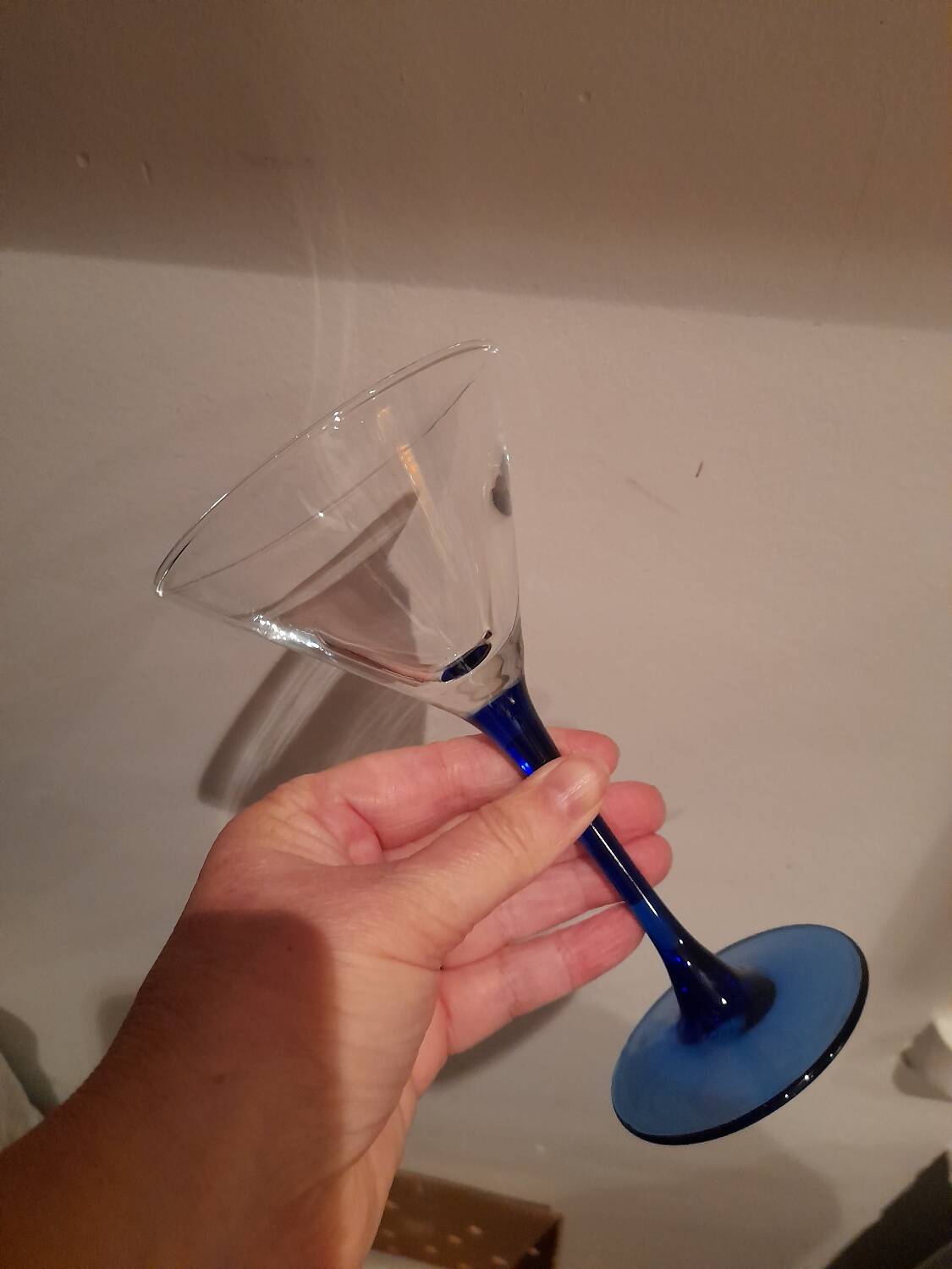 6 Campari Luminarc cocktail glasses blue base