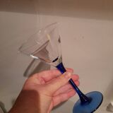 6 Campari Luminarc cocktail glasses blue base