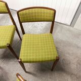 Lot of 6 teak and fabric chairs