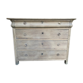 Chest of drawers in solid oak Louis Philippe aero erased 19th