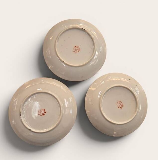 3 vintage Japanese saucers