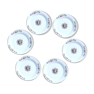 Lot de 6 assiettes à dessert vintage