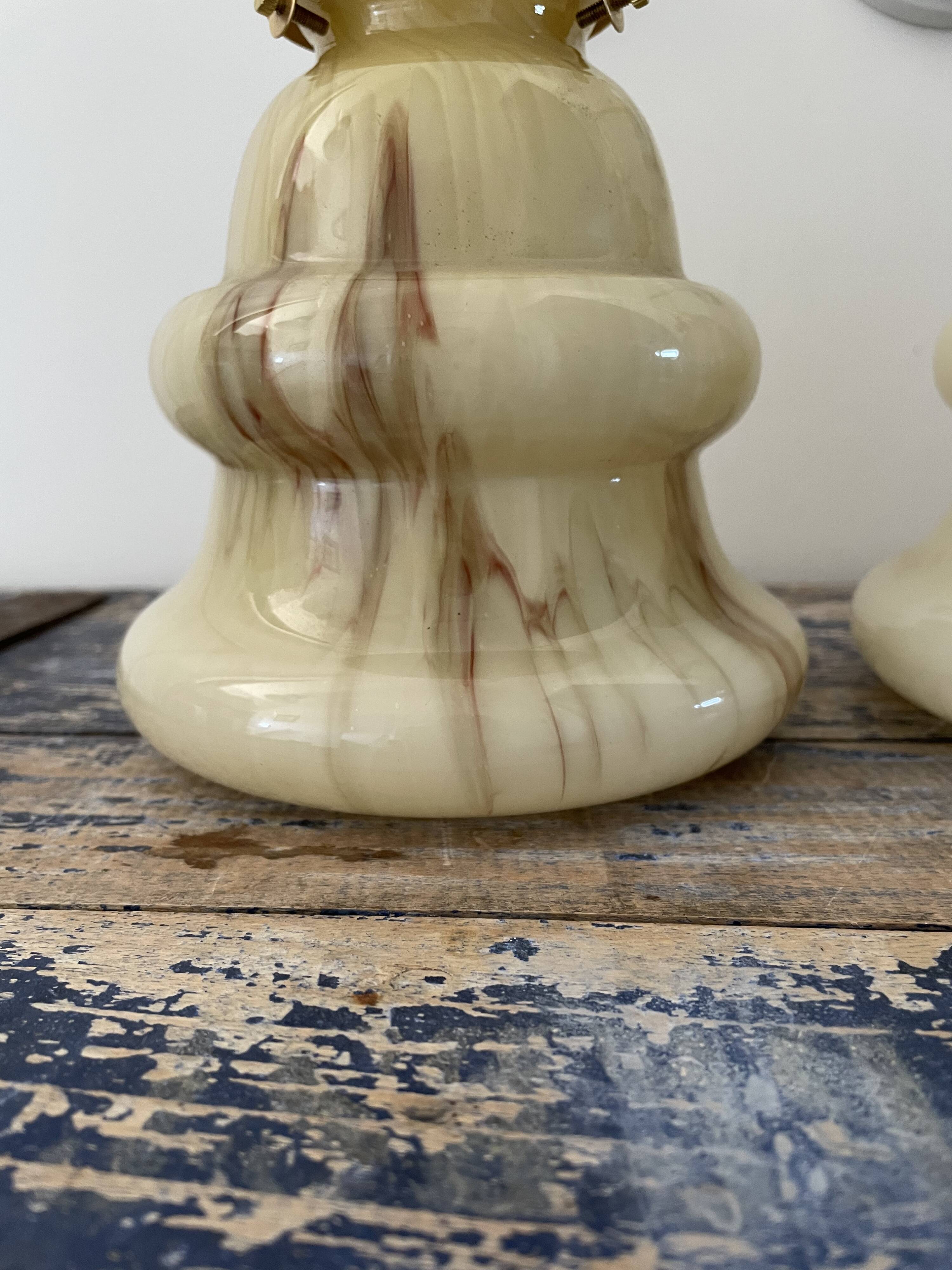 Set of two new electrified art deco wall lamps