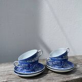 4 tasses porcelaine bleu Japon