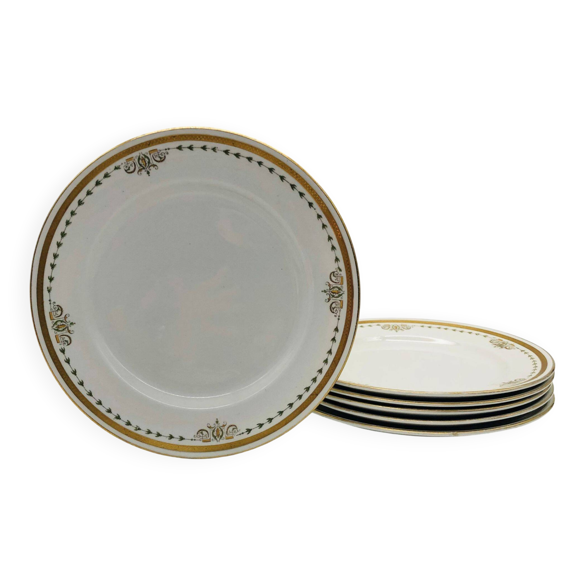 6 Assiettes à dessert vintage, Keeling & Co Losol Ware Burslem.