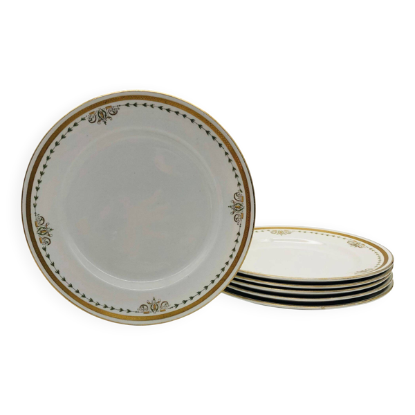 6 Assiettes à dessert vintage, Keeling & Co Losol Ware Burslem.