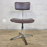 Vintage skai/metal adjustable industrial office chair (40s)