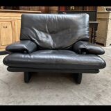 Paire de fauteuils design cuir buffle