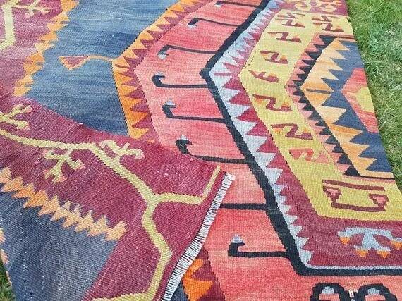 Vintage Turkish hallway rug 83x337 cm