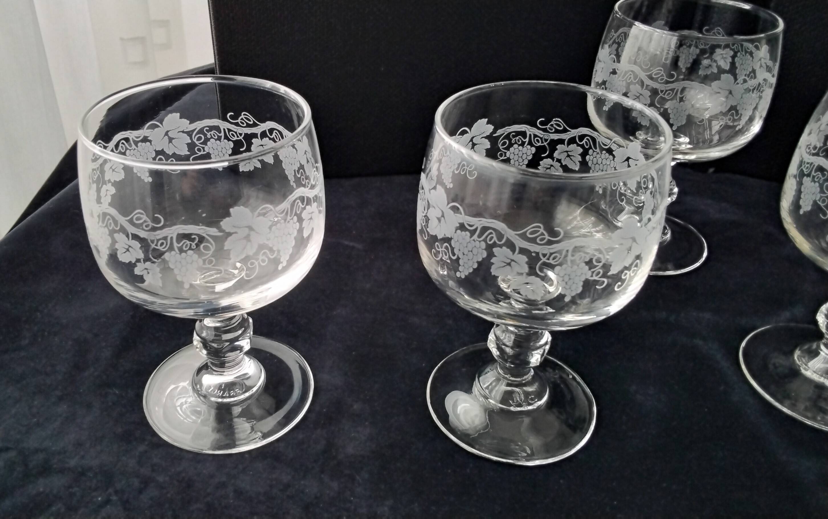 6 Crystal d'Arques wine glasses Model Sarments