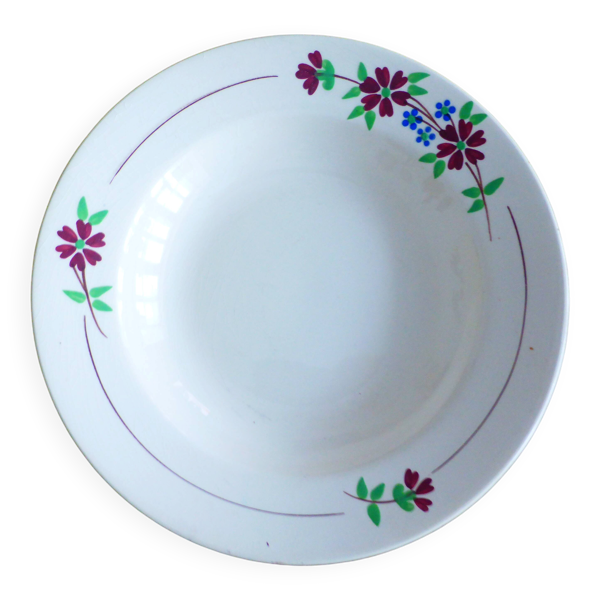 Assiette creuse vintage Moulin des Loups et Orchies