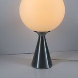 Lampe Space Age Erco en Verre Opalin et Métal Brossé, Allemagne 1974