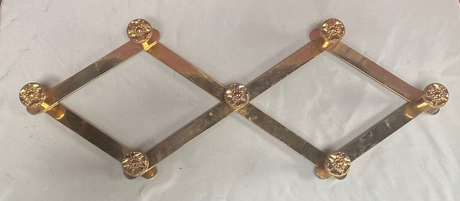 Brass extendable wall coat rack