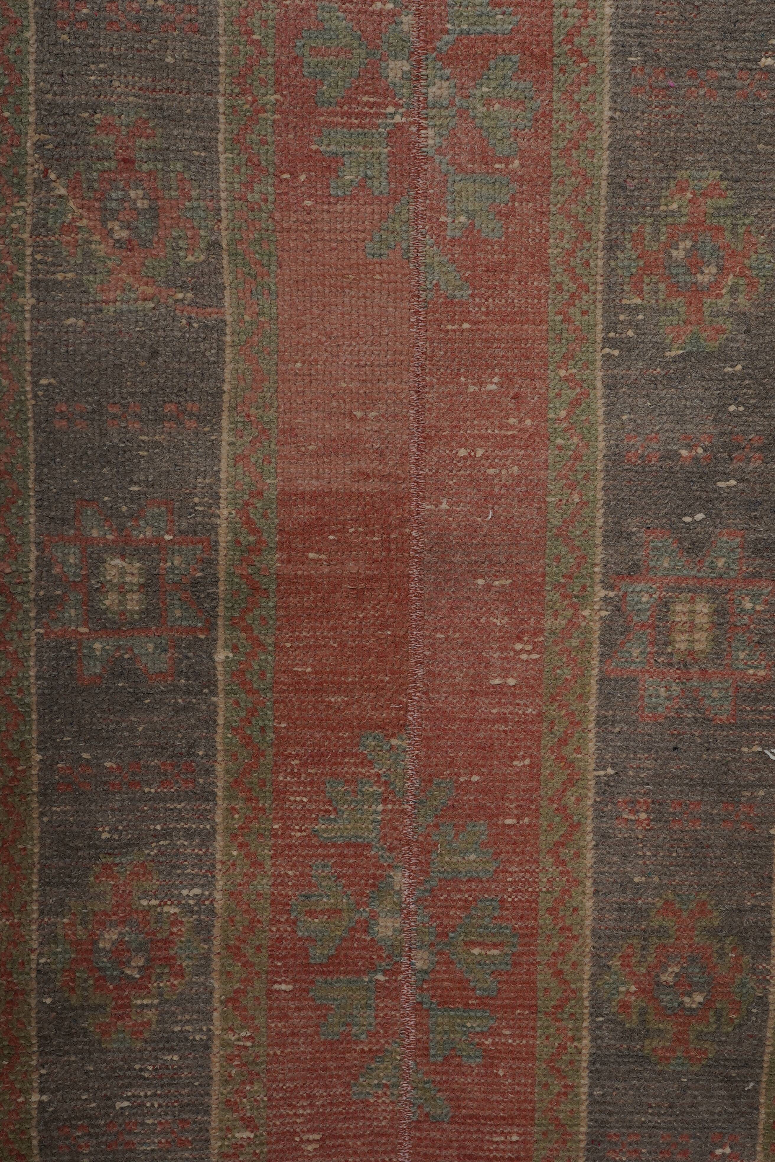 Vintage Turkish Oushak Rug Handwoven 61x313 cm