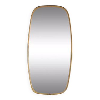 Rearview mirror and free form from the 50s - 60s on gold frame