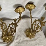 Pair of gilt bronze wall candlesticks