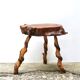 Brutalist tripod wooden side table, 1950s