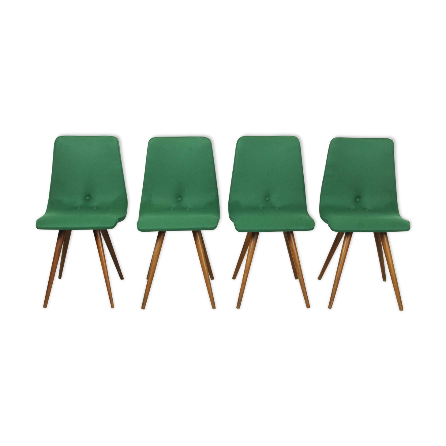 Set of 4 Teak Dining Chairs by van Os, 1950s