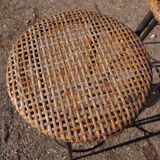 3 vintage stools iron and caning