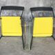 Pair of stackable metal chairs with sled feet - 1960