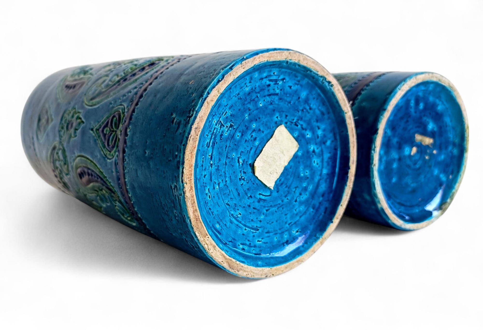Vases en céramique Rimini Blu d'Aldo Londi, Bitossi, Italie, années 1960.