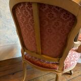 fauteuils cabriolet (style Louis XV) en velours frappé