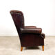Dark brown vintage sheep leather wingback armchair