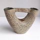 Sculptural double neck vase in stoneware - pottery of the great oak, Vallauris