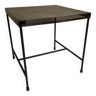 Vintage perforated metal side table, 42 cm