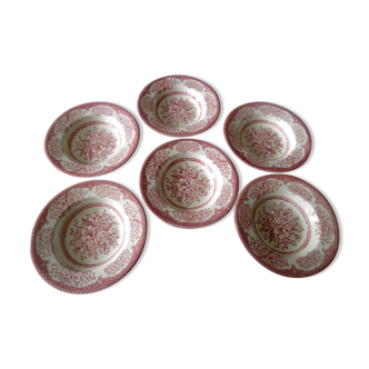 Set of 6 English soup plates