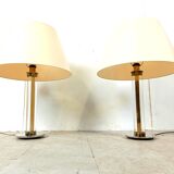Pair of vintage large lucite table lamps, 1970s