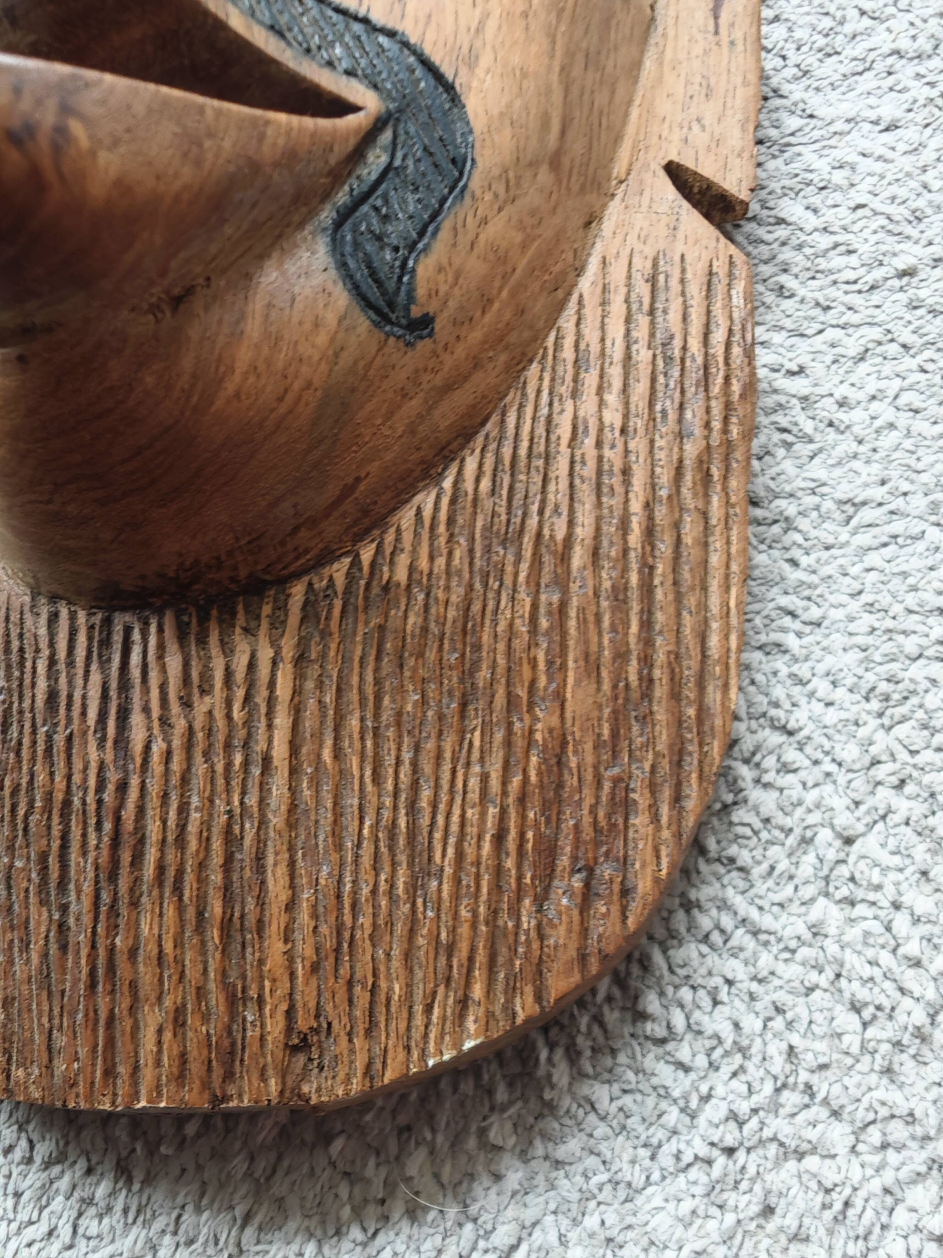African Mask in Hand-Carved Wood