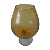 Glass ball foot vintage ochre