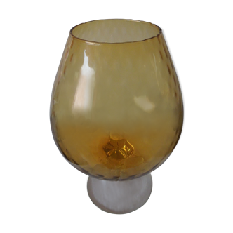 Glass ball foot vintage ochre