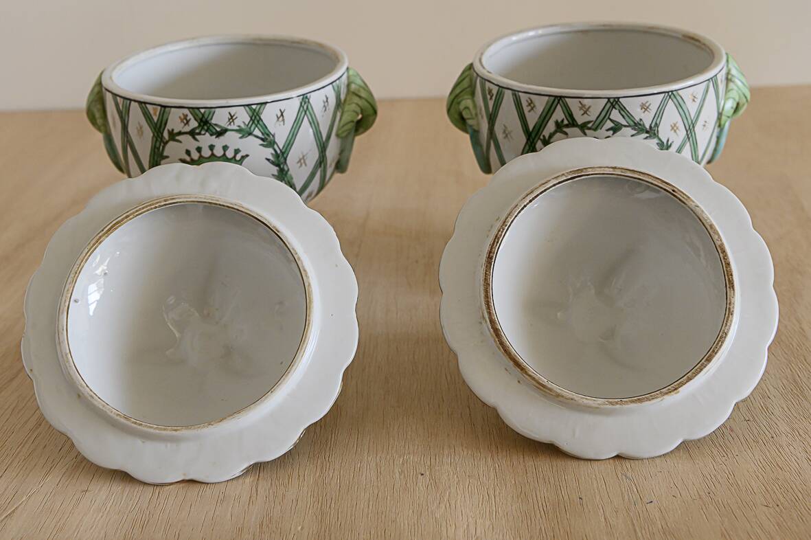 Covered vases or decorative urns, porcelain Central Europe 19th century
