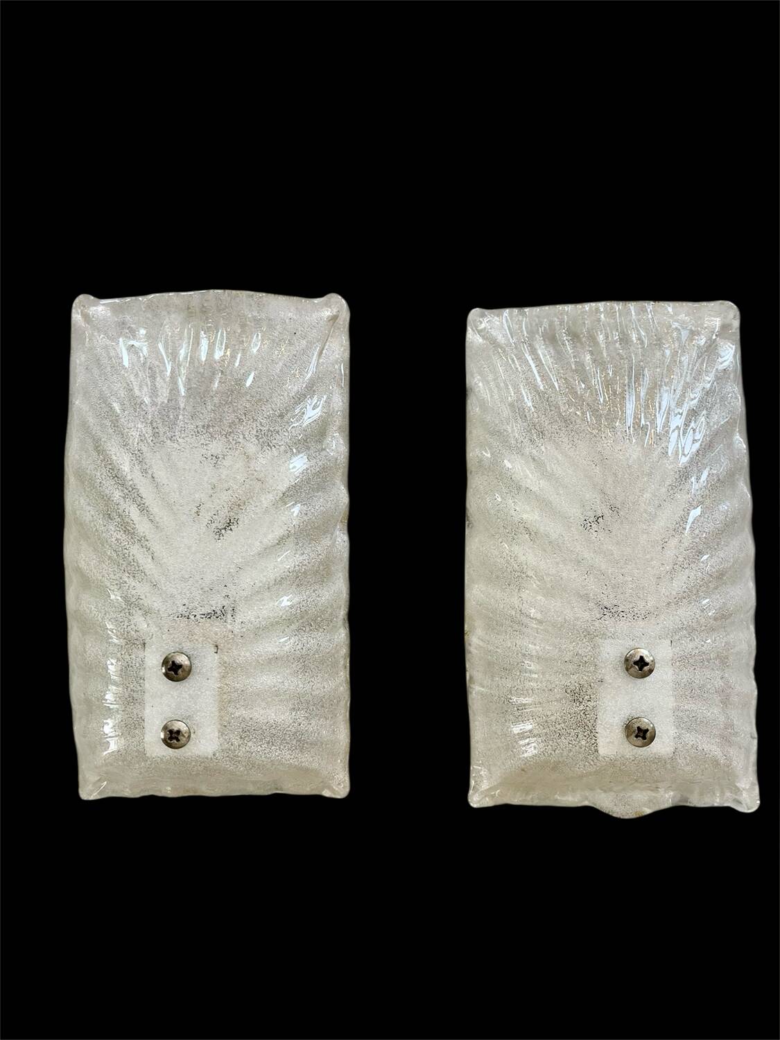 Mazzega pair of Murano glass wall lights, Italy 1970