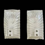 Mazzega pair of Murano glass wall lights, Italy 1970