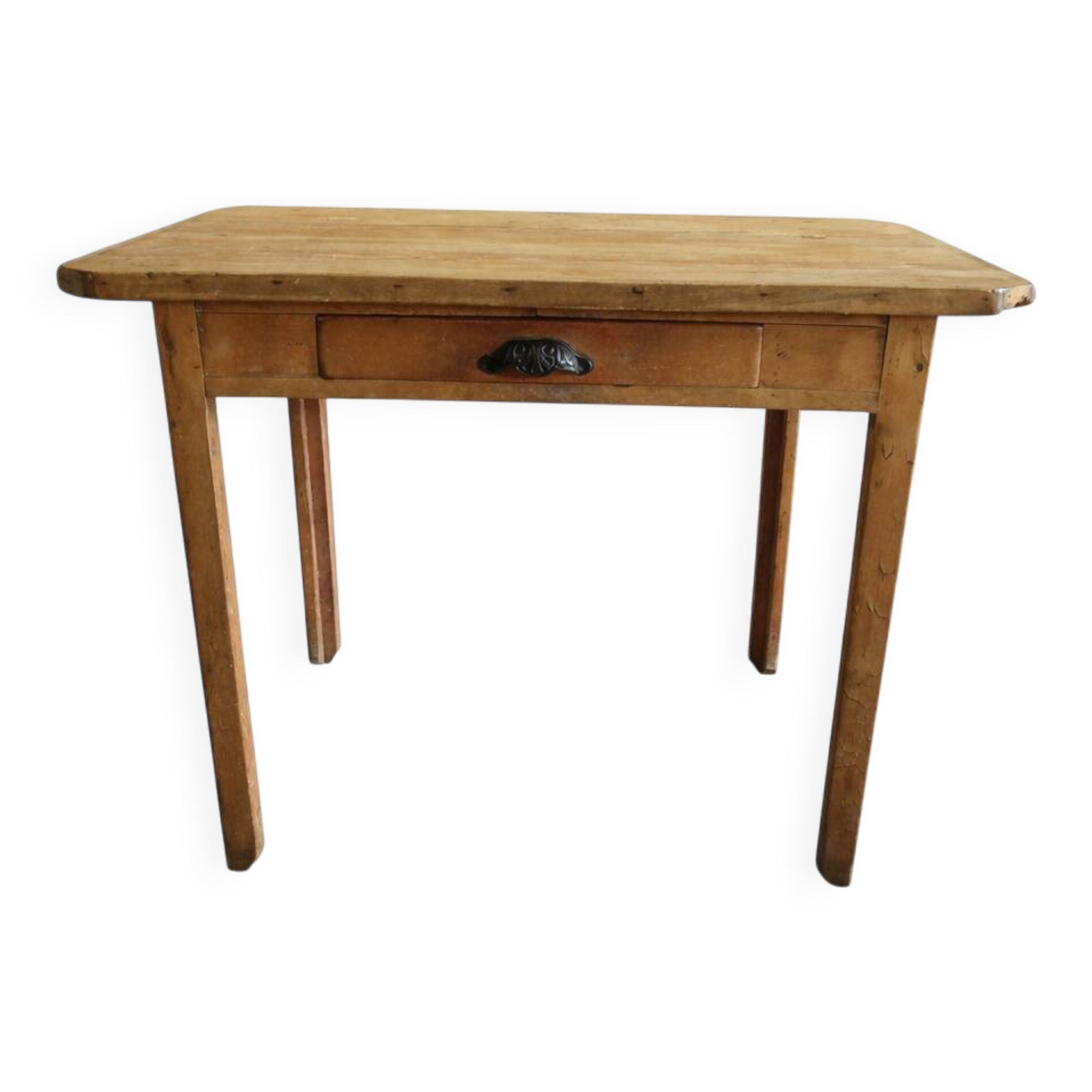 Antique wooden farmhouse table with drawer – 19th / early 20th century