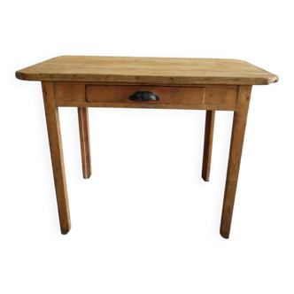 Antique wooden farmhouse table with drawer – 19th / early 20th century