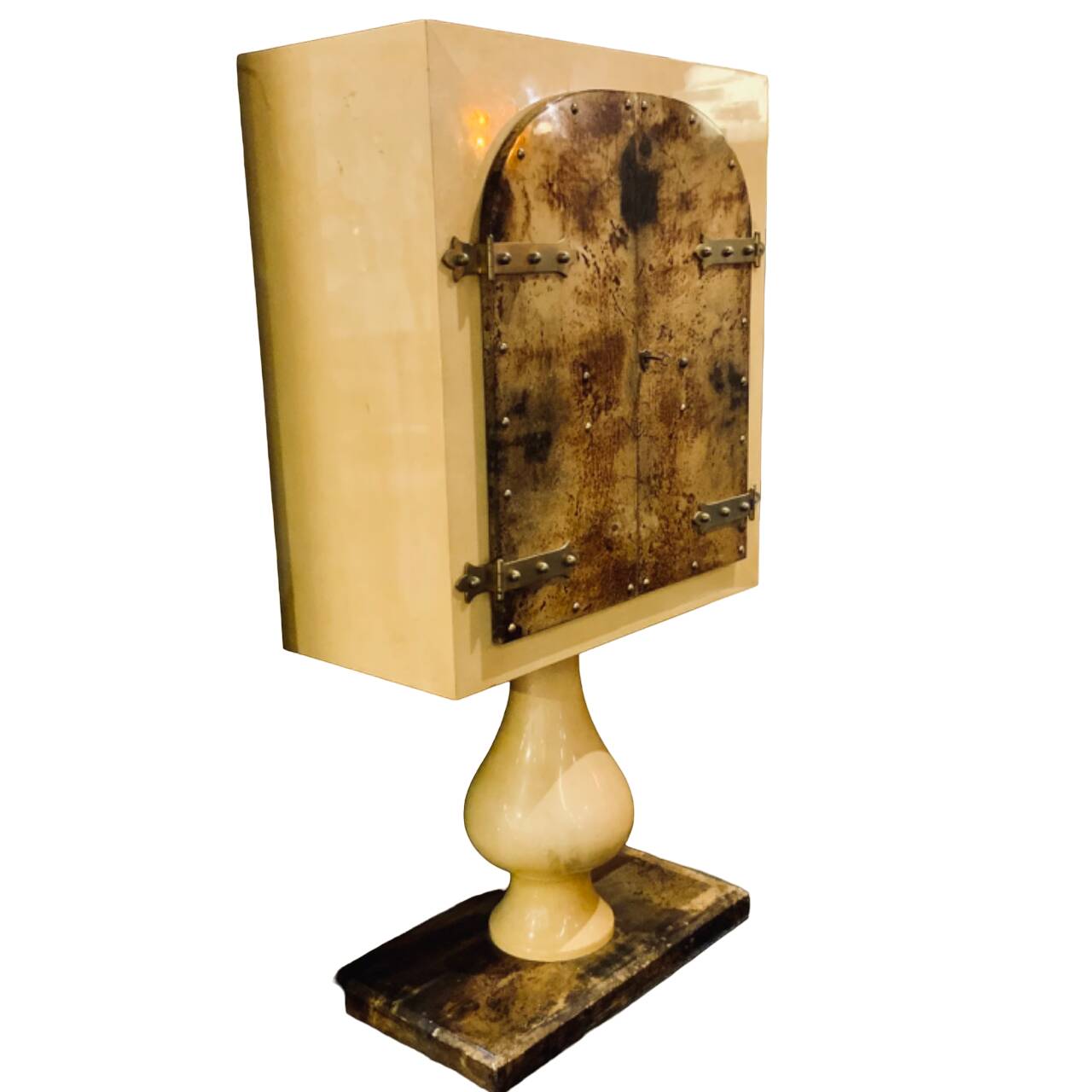 "Bar Cabinet in Parchment, Italian Design by Aldo Tura from the 1960s"