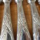 5 vintage silver metal knives with stainless steel blade 240514