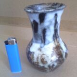 Glazed vase shiny white silver