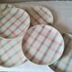 6 pink grid plates /parma Moulin des Wolves