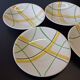5 deep plates from Gien model "Sarabande" in good condition.