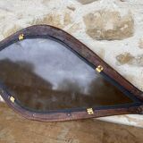 Mirror with fish-shaped wooden frame